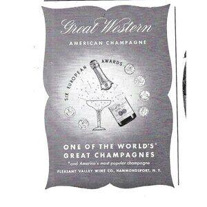 Western American Champagne Advertisement 1950s Vintage Print Ad